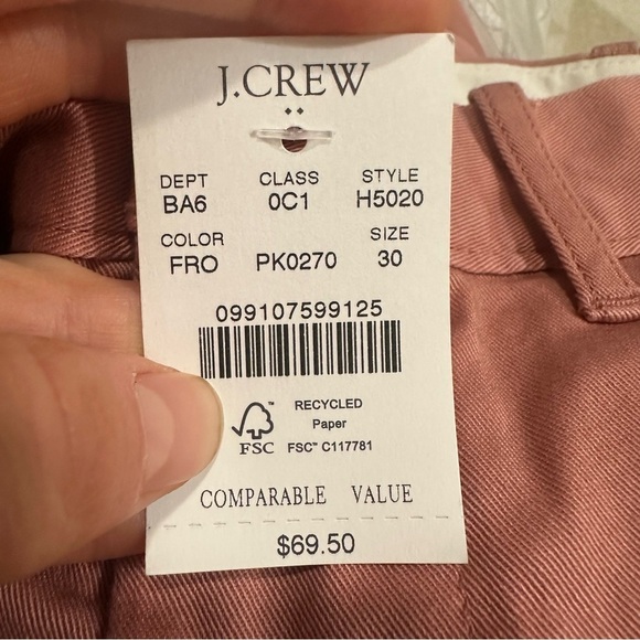 J crew feathered rose pink 9" flex chino short - Picture 3 of 3